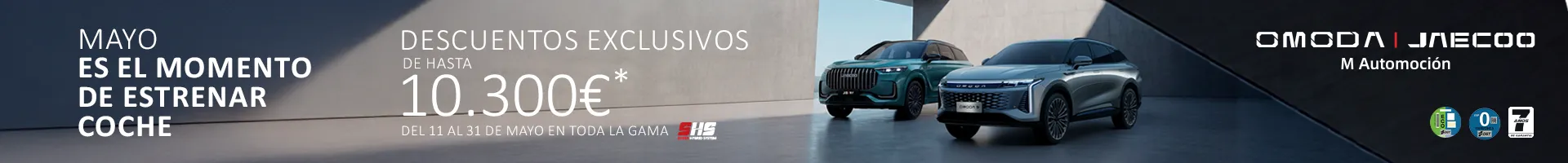 DESCUENTOS EXCLUSIVOS DE HASTA 10.300€ del 11 al 31 de mayo en toda la gama SHS
